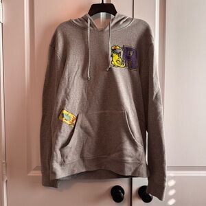 Nickelodeon 90s Reptar Rugrats Varsity Letter Hoodie Size M Gray